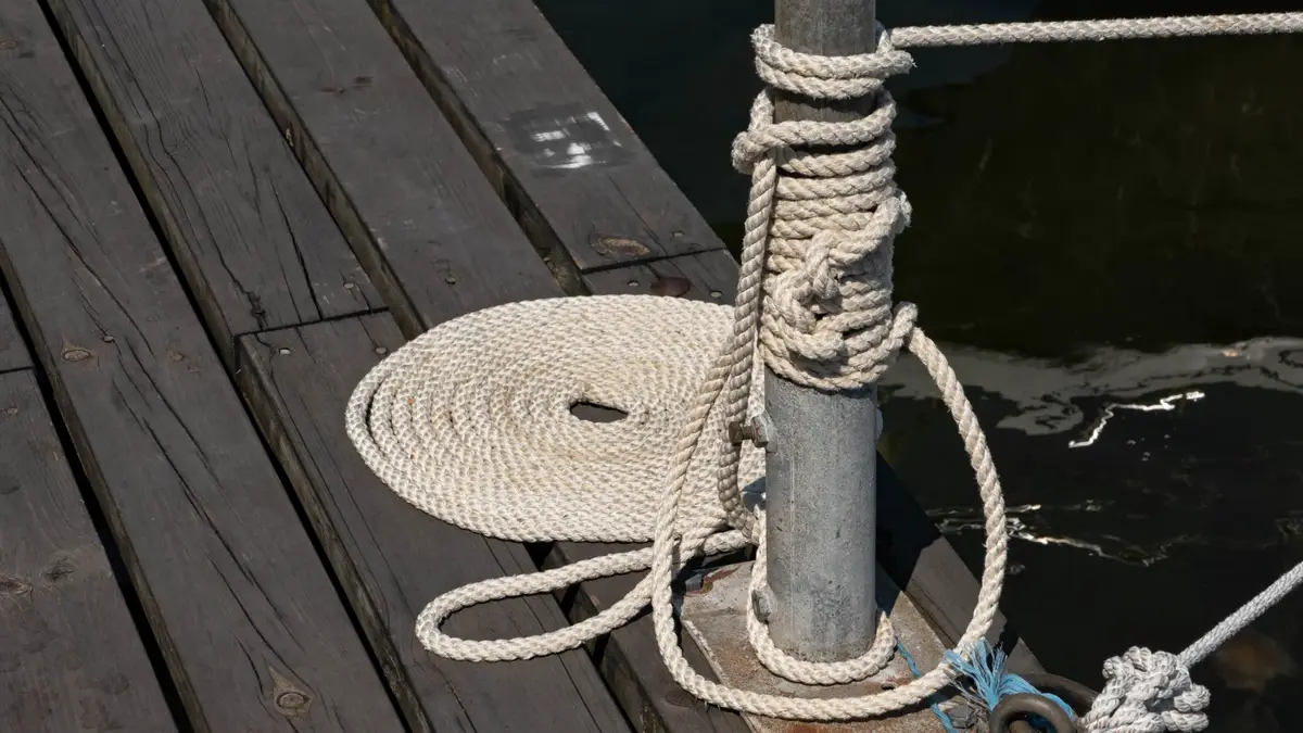 Förtöjningstamp på brygga i Sämstads hamn